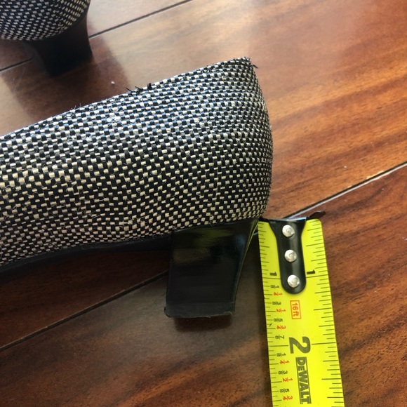 Salvatore Ferragamo bow block heels 8 2A shoes vintage black white classic - Picture 12 of 14